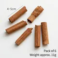 6-piece set of 4-5cm natural cinnamon sticks for Christmas DIY wreath decor, 11g pack - Cinnamon / Set of 6 / Dark Brown