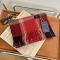 Classic British red and brown plaid scarf with fringe in soft faux cashmere finish - 17# Maple Red Plaid