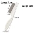 Large white pet flea comb with dense metal pins and ergonomic plastic handle for grooming - Large / White