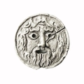 Detailed relief of a bearded male face resin magnet with an antique grey finish - Rome Mouth of Truth