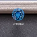 Sparkling ice blue round brilliant cut zircon gemstone for DIY ear stud accessories - 6.2MM / Ice Blue (3#)