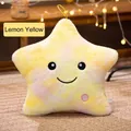 Glow-in-the-dark lemon yellow star plush toy with cute smiling face and hanging rope - Lemon Yellow Star