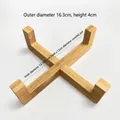 X-shaped bamboo stand for 13cm pots, cross-structure wooden base for succulents - The Cat Litter Box Stand Has An Inner Diameter Of 13cm.