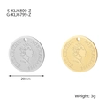 Stainless steel Queen Elizabeth II coin pendant in gold and silver finish, 20mm size - Style 6 (20mm)