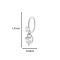 Silver heart-shaped zircon piercing ring with dimensions 1.41cm by 0.44cm - 3# Silver