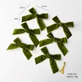 Set of 6 dark green velvet bows with gold ties, 13x4cm Christmas tree decoration - 3.8cm Light Green / 6 Pack