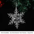 Lot de 50 flocons de neige en acrylique de 83mm pour décoration de sapin de Noël - 83mm / Flocon de neige