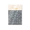 Iridescent shell luster nail art stickers with black and white bow designs, model MS 657 - MS657-Iridescent Shell Luster Bow-knot