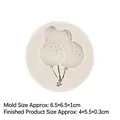 Round white silicone mold featuring three clustered balloons for fondant and clay crafts - Style 2 (Round) / Gray