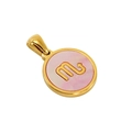 18K gold-plated Scorpio constellation pendant necklace with pink mother-of-pearl inlay - Scorpio - Single Pendant