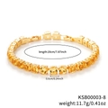 Tennis bracelet with 6mm yellow zircon stones and gold-plated base, length 20cm - 6.0mm Round Multi-faceted Style / 17+2cm / Gold Base Yellow Zirconia