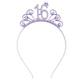 Sparkling purple 16th birthday tiara headband with rhinestones for girls party - Purple (FG223)