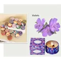 Candela profumata alla violetta in latta mandala con confezione regalo floreale - Lavanda Confezione Regalo