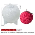 Molde de silicona rosa grande para velas y jabones DIY con dimensiones - Bola de Rosa / Bola de Rosa Grande LZ-47