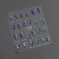 Stickers à ongles roses bleu encre avec détails holographiques argentés élégants - Style Rose Bleue Encre Holographique (MN-306)