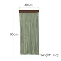 Handmade woven macrame wall hanging with green tassels and wood pole 40x90cm - Light Green