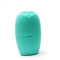 Mint green silicone facial ice roller with floral petal top design for skin massage - Rose Style-Green