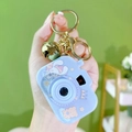 Mini blue camera whack-a-mole game keychain with cute dog and bear illustrations - Projector Camera - Blue