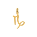 Titanium steel necklace with golden Capricorn zodiac pendant in minimalist style - Capricorn - Gold