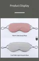 Dual-sided sleep mask detail showing breathable pink warm side and blue cool silk surface - Lotus root pink