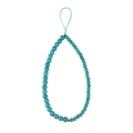 Ethnic style phone strap with turquoise beads and silver accent on white background - Green Turquoise Phone Chain