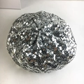 Fashionable silver sequined beret hat for women featuring a glittering metallic finish - Silver