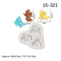 3-cavity little angel silicone mold for scented plaster, resin, and candle crafts - Style 1-Heart / Gray