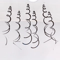 Set of 6 black spiral PVC hanging decorations with reflective finish for festive events - Set of 6 / Black