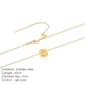 Collana con pendente a stella in acciaio inossidabile placcato oro 14K e cristalli, 45 cm - Zircone Stella Oro