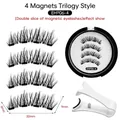 Reusable 4-magnet false eyelashes set with storage case and white applicator tool - [Trilogy Style] EHP06-4 With White Applicator Set