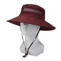 Cappello parasole traspirante bordeaux con rete di ventilazione e laccio regolabile - Taglia unica / Rosso