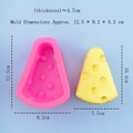 Detailed view of cheese-shaped silicone mold with clear dimensions for cake making - Style 6212 / 6212-pink / Pink
