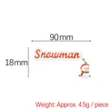 Christmas Snowman letter pendant for DIY crafts, white and red resin accessory, 90mm width - Letter Snowman (Snowman)