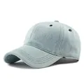 Berretto da baseball classico in denim azzurro lavato con design minimalista a sei pannelli - Regolabile / Azzurro