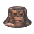 Chapeau bob réversible avec imprimé orang-outan détaillé en polyester de haute qualité - M (56-58cm) / Style Gorille