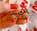 Brown reindeer hair ties with red antlers for children festive Christmas hair accessories - Cartoon Elk