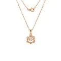 Exquisite rose gold star of David necklace with a dancing cubic zirconia stone - O Chain / Rose Gold