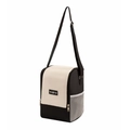 Borsa termica con doppia cerniera e tracolla regolabile in colore bianco e nero - Nero