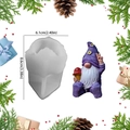 DIY silicone gnome candle mold with purple hat and mushroom design, 6.1x8.6cm size - Gnome Holding Mushroom