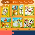 Libro di puzzle magnetici portatili livello 2 tema fattoria da 12, 16 e 20 pezzi per bambini - Livello 2 Fattoria [Libro Magnetico 3-in-1] 3 anni+