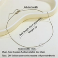 Collana a catena box regolabile da 45cm in rame rodiato 1mm con chiusura a moschettone - Catena Veneziana Argento 45cm (P-C-0037-46)