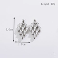 Silberne geometrische Mehrschicht-Ohrringe in Rautenform, 3,0 cm groß und 12 g schwer - Raute / A082-Raute Silber