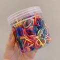Barattolo di elastici per capelli colorati ad alta elasticità con vari lacci per bambine - Barattolo / 12# Colori Misti Ispessiti (Circa 500 Pezzi)