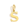 Polished gold initial S letter pendant charm for DIY personalized jewelry crafting - Letter S / Gold