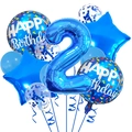 Blue 2nd birthday balloon set with number 2, star foil balloons and confetti balloons - Number 2 / Light Blue