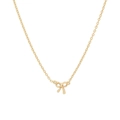 Elegante goldfarbene Halskette mit Mini-Schleifenanhänger für Damen in Gold-Optik - Gold