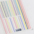 Stickers nail art 5D minimalistes TS-041 avec rayures roses et motifs géométriques - Rayure Rose (TS-041)