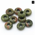 Natural agate stone beads with green and red spots for DIY bracelet making - Unakite / 5x10mm