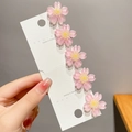 Five-piece set of pink semi-transparent cherry blossom hair clips in resin material - 1# Pink Cherry Blossom 5Pcs Set