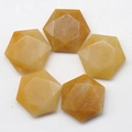 Polished natural yellow crystal hexagram gemstones with multi-faceted star cut - Yellow Jade